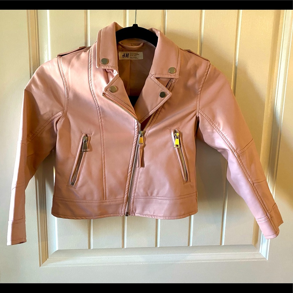 Kids pink H&M faux leather jacket